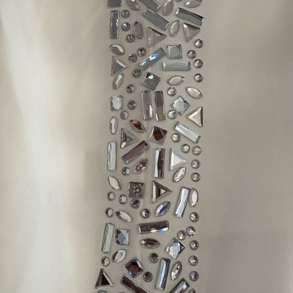 Fashion Nova White Pantsuit w/ Silver (crushed mirror look) XL - Picture 12 of 14